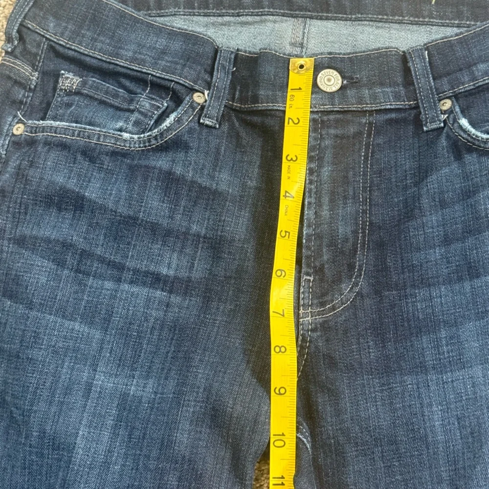 7 For All Mankind Men's Slimmy Straight Leg Jeans - Dark Wash Size 33 EUC - Picture 10 of 11